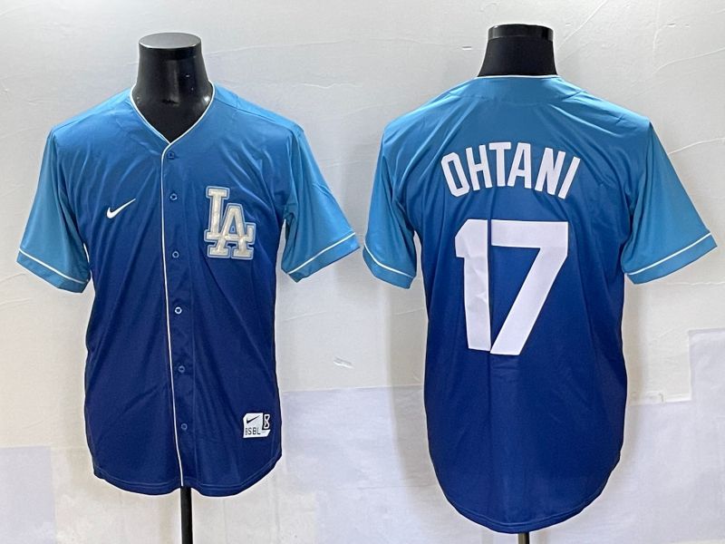 Men 2025 Los Angeles Dodgers 17 Ohtani Blue Nike MLB Jersey Drift style 2